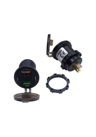 Araç Şarj Cihazı Qc 3.0 Pd30w Çift Usb Hızlı Şarj 12v/24v Hızlı Şarj Adaptörü