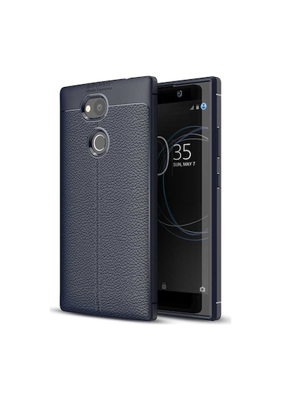 Sony Xperia L2 Kılıf Deri Görünümlü Renk Atmayan Dayanaklı Silikon Kapak Niss