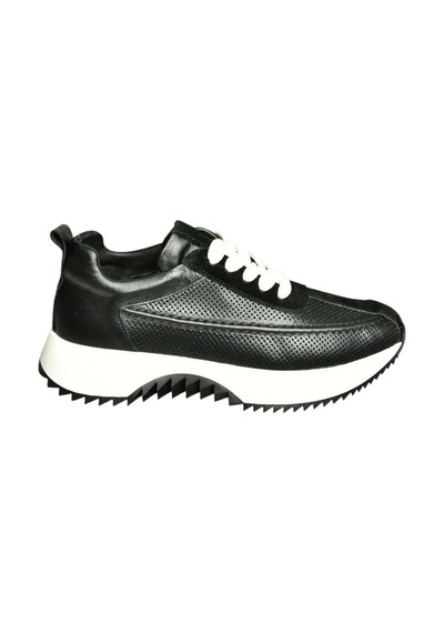 Fox Shoes U555020503 Siyah Hakiki Deri Spor Ayakkabı Sneakers Siyah-hakiki Deri
