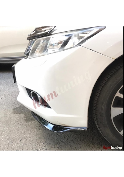 Honda Civic Fb7 Ön Tampon Flap Seti - Piano Black - Abs Plastik