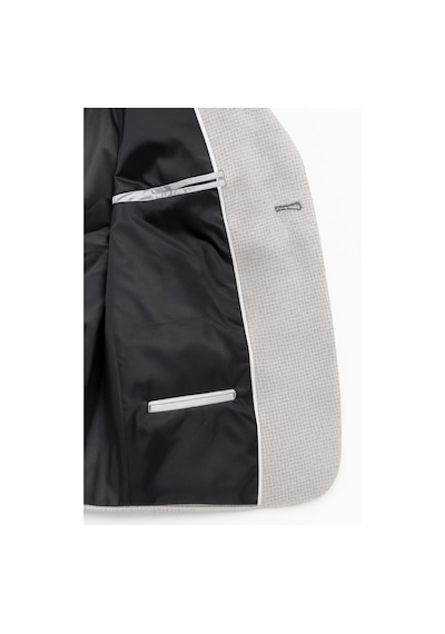 Plus Scorpion Açık Gri Kırçıllı Erkek Blazer Ceket Torba Cepli, Çift Yırtmaçlı, Dokulu Premium Kumaş Slim Fit Gri