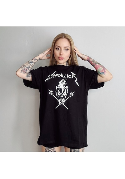 Noıssey Köstebek Etiket Metallica Cliff 'em All Siyah T-shirt Et1731