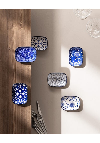 Reve Bleu Mais Tabak Seti - 12 Cm - Mavi/beyaz 8684427358467 Çok Renkli
