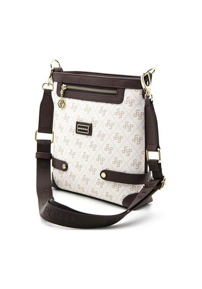 Silver Polo Sp1120 Kadın Çapraz Çanta Monogram Bej-kahve