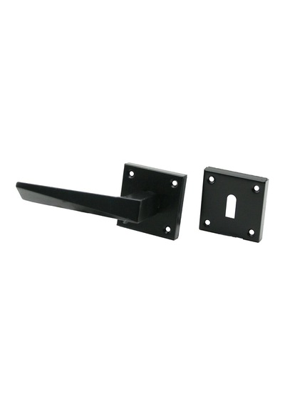 4 Takım Pratik Prizma Oda Siyah Rozetli Kapı Kolu Bx40