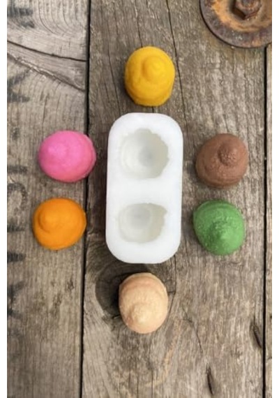 Ikili Mum Kalıbı Silikon Çok Renkli