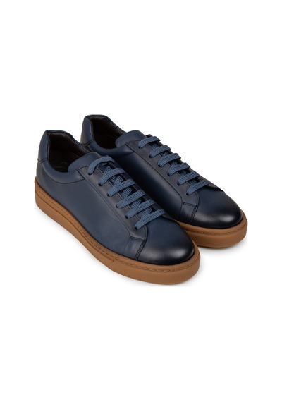 Deery Erkek Mavi Hakiki Deri Sneaker Ayakkabı - 02018mmvıc01 Mavi