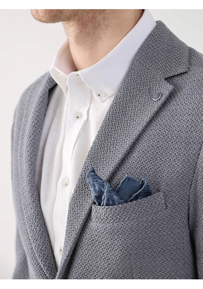 Dufy Gri Erkek Slim Fit Mono Yaka Ceket - 95384 Gri