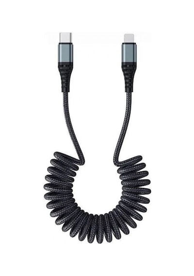 20w Type-c To Lightning Pd 3a 1.5m Örgü Şarj Ve Data Kablosu Siyah