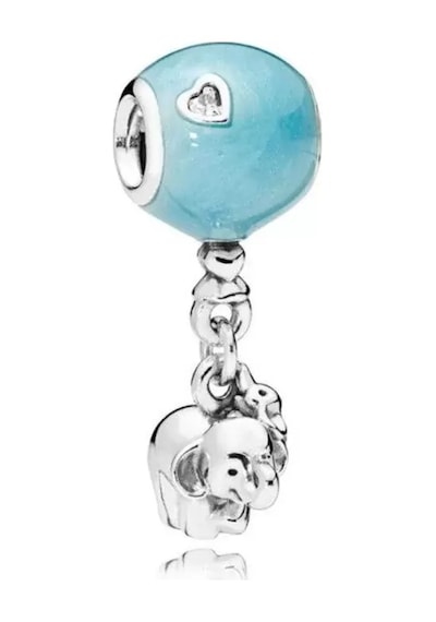 Fil Ve Mavi Balon Pandora Bilek İçin Gümüş Charm Mavi