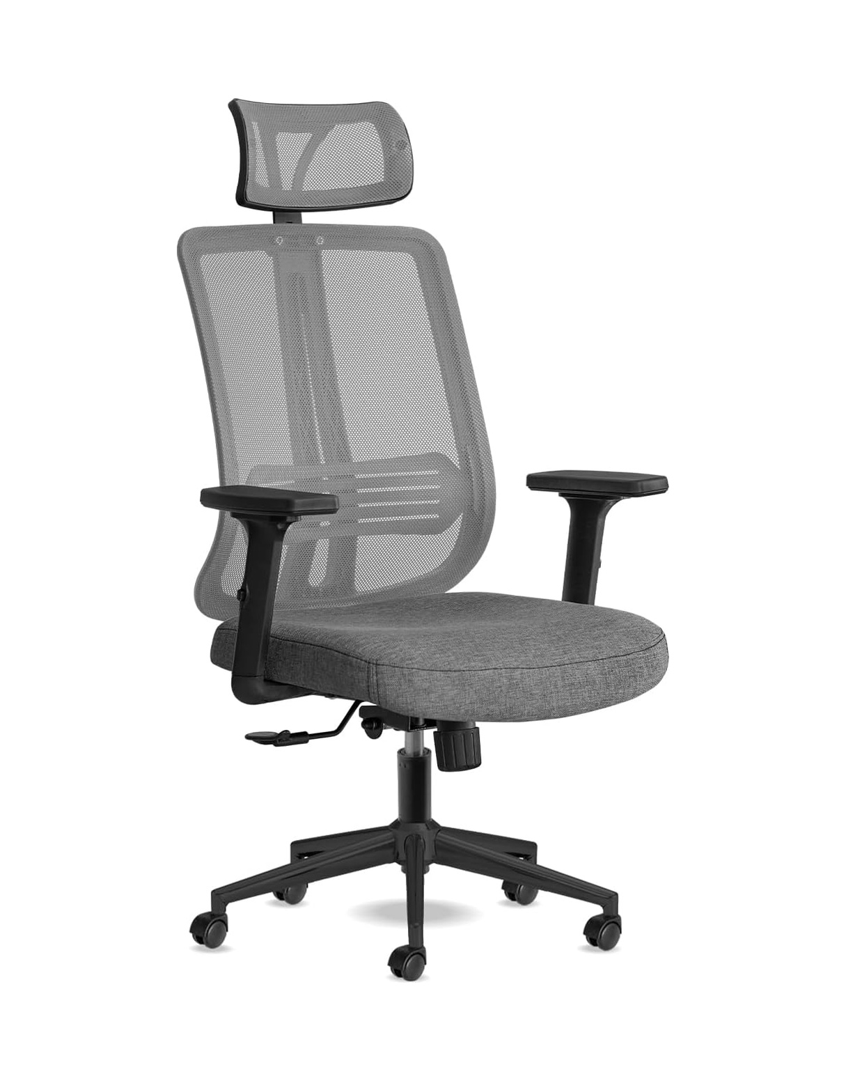 Spark Ofis Sandalyesi Baş Destekli Fileli Sırt Ergonomik Çalışma Koltuğu Gri Siyah Diğer