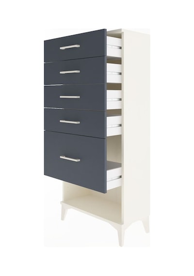 Arges Dolap 5 Çekmeceli 60x30x134 Aytaşı-antrasit Aytaşı
