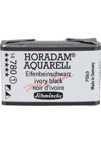 Schmincke : Horadam Aquarell Artist Sulu Boya : Tam Tablet : Seri 1 780 Ivory Black