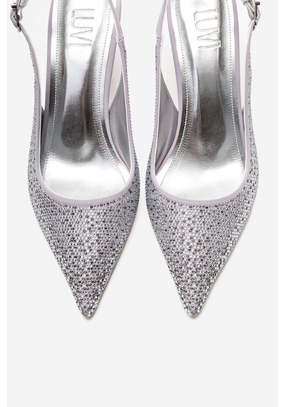 Luvishoes Johanna Gümüş Taşlı Kadın Topuklu Ayakkabı Gümüş