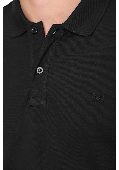 Siyah Basic Düz %100 Pamuk Slim Fit Dar Kesim Kısa Kollu Polo Yaka Tişört 99yc018011001 Siyah