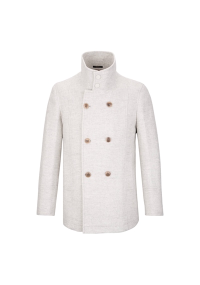 Hatemoğlu Gri Slim Fit Kruvaze Yünlü Kaşe Kaban 2958670 Gri