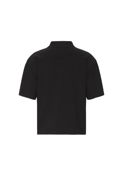 Calvin Klein Ss Taılored Knıt Collar Zıp Top Kadın Siyah Polo T-shirt