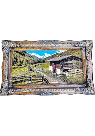 Vadiye Bakış Adlı İran Tebriz Halı Tablo 123x73cm - Duvar Halı Kilim Tablo