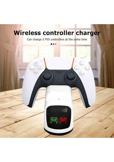 Ps5 Kablosuz Oyun Kolu Uyumlu Game Pad Şarj İstasyonu Led Göster