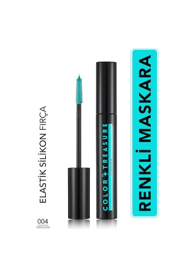 Flormar Color Treasure Hacim Veren & Yüksek Pigmentli Renkli Maskara 004 Turquoıse
