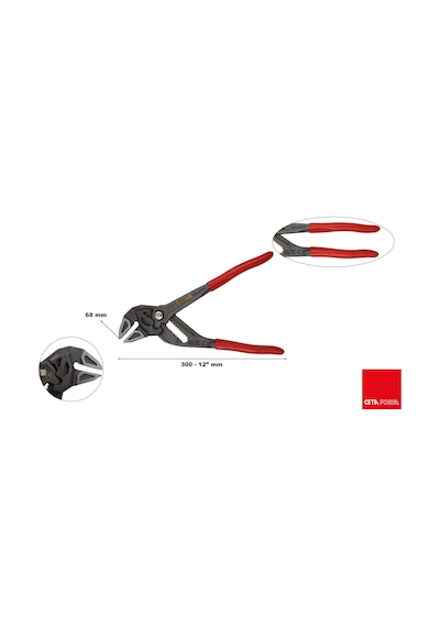 Ceta Form 300 Mm Anahtar Fonksiyonlu Paralel Çene Pense E30w-54-0300