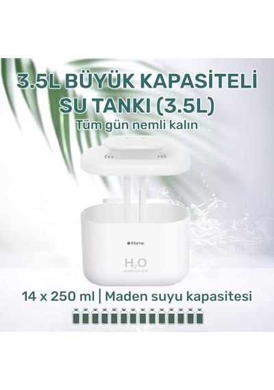 Tr İhome14 Rgb Renkli 3300ml Aromaterapi Difüzör Ultrasonik Hava Nemlendirici Buhar Makinesi