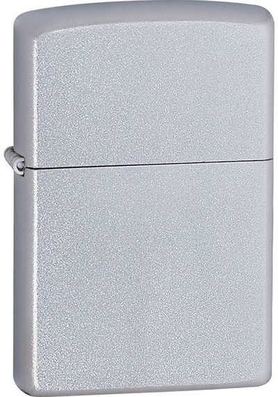 Zippo Çakmak Satin Mat Gri Hediyelik Kutu Benzin Taş Set du10mat