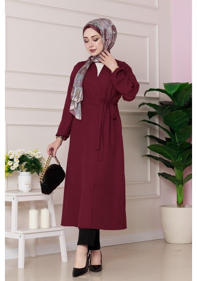 Sevitli Yandan Bağlamalı Mevsimlik Kap-bordo-4825 Bordo