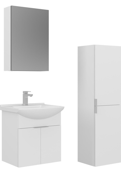 Orka Purus 55 Cm Parlak Beyaz Ayna Dolaplı Banyo Dolabı Takım Ve Boy Dolabı Asma Beyaz Orka Purus 55 Cm Parlak Beyaz Ayna Dolaplı Banyo Dolabı Takım Ve Boy Dolabı Asma Beyaz