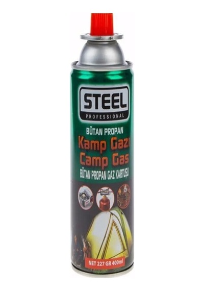 Steel Büton Propan Kamp Gazı 400 ML Çok Renkli