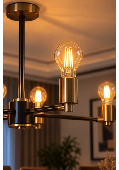 A60 Dimmerli Rustik Gün Işığı 2200k Amber Led Ampul Filament E27 Duylu Filamanlı Edison Ampül 1 Ad