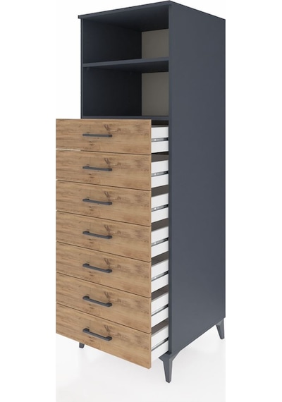 Kronos Dolap 2 Raflı 7 Çekmeceli 60x59x182 Antrasit-çam Antrasit Kronos Dolap 2 Raflı 7 Çekmeceli 60x59x182 Antrasit-çam Antrasit