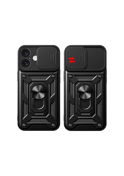 Newface Apple İphone 16 Kılıf Pars Lens Yüzüklü Silikon - Lacivert