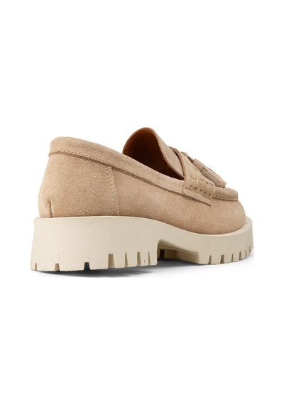 Deery Kadın Hakiki Süet Bej Püsküllü Loafer - 02035zbejc01 Bej