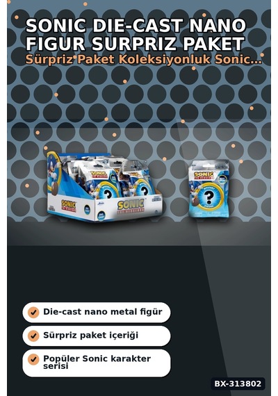 4 Cm Metal Die-cast Mini Sonic Figur Koleksiyon Paketi Surpriz Nano Oyun Bx-313802