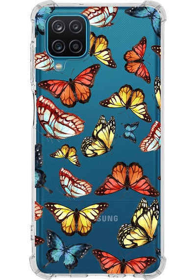 Prinrify Samsung Galaxy M32 Uyumlu Water Color 2 Baskılı Şeffaf Köşe Korumalı Antişok Kılıf