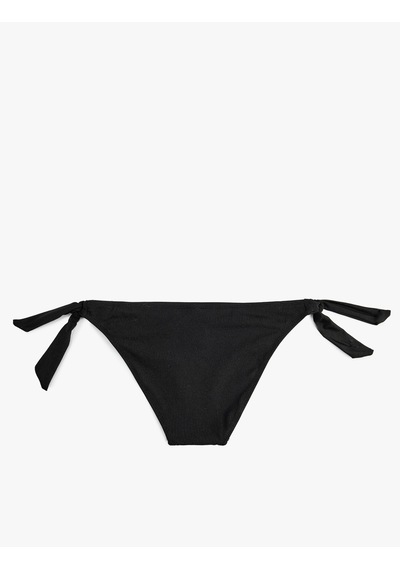 Koton Yanları Fiyonklu Bağlamalı Parlak Bikini Altı Siyah 6sak00010mm