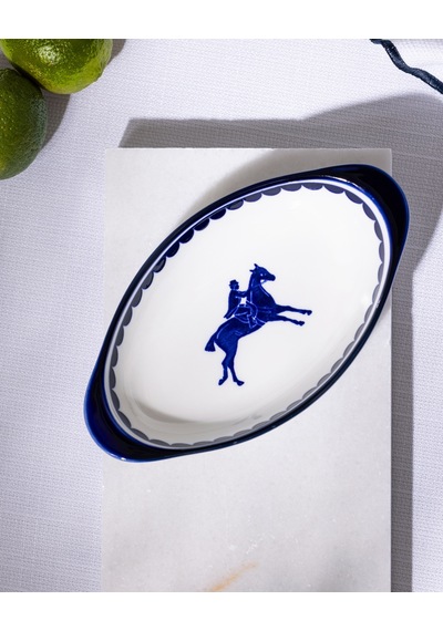 Madame Coco Reve Bleu Tierra Oval Tabak - 19 Cm - Mavi/beyaz 8684427225523 Çok Renkli