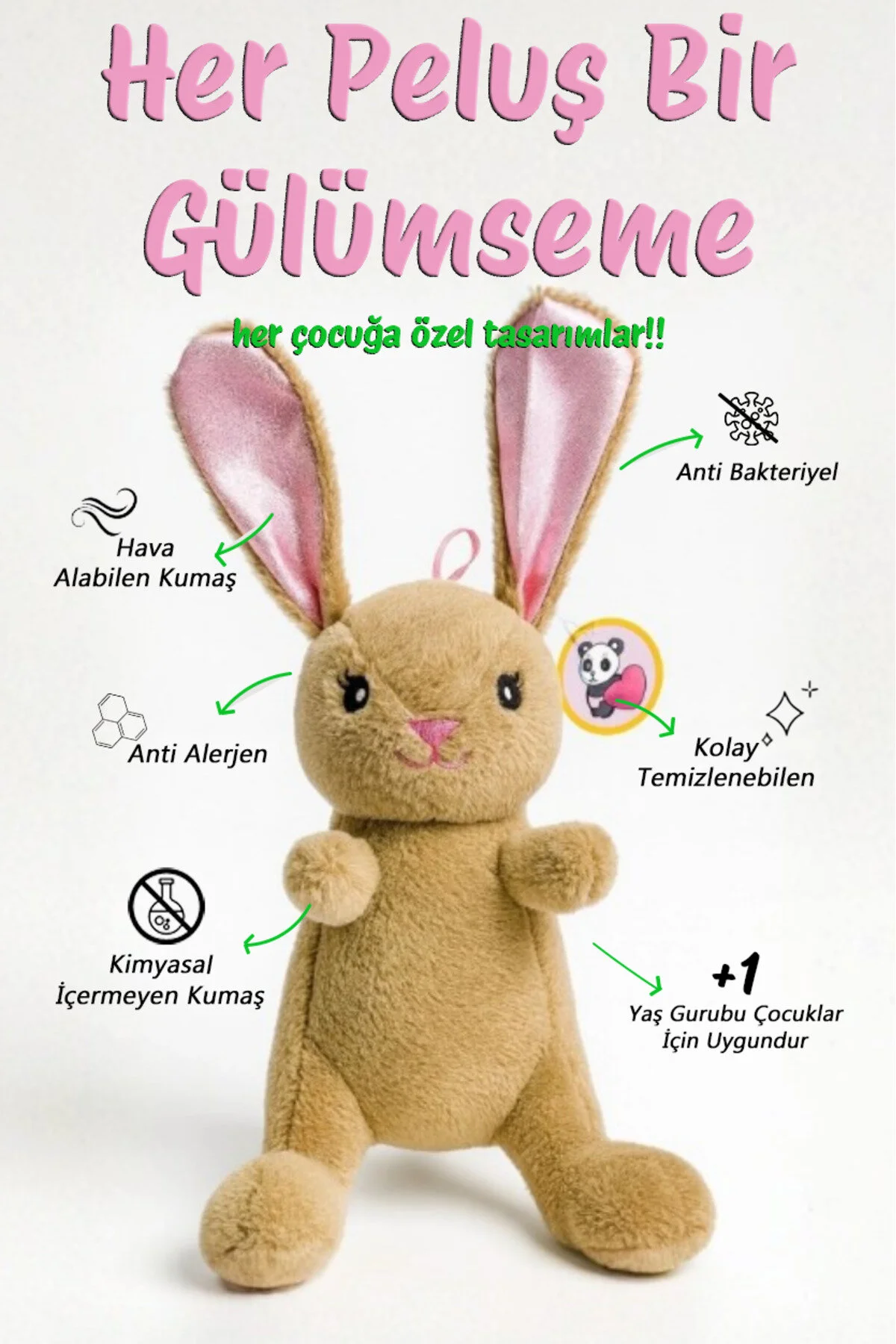 Tavşan Peluş Oyuncak Ve Uyku Dostu Üretici Firma Açık Bej