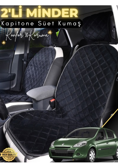 Renault Clio 3 Uyumlu 2'li Süet Oto Koltuk Minderi Terletmez Universal Oto Koltuk Kılıfı A2