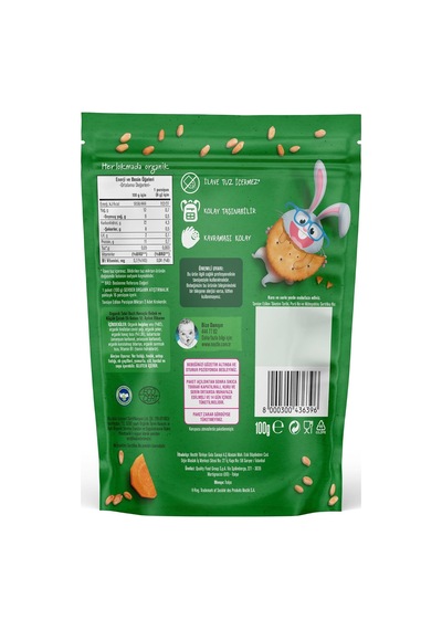 Organik Tahıl Bazlı Havuçlu Sebzeli Kraker 100 Gram