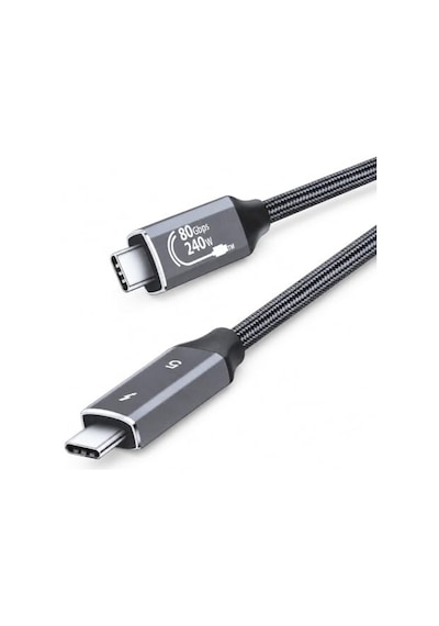 Coverzone 1.8 Metre Thunderbolt 5 Usb-c Ent Data Kablosu, 120gbps Veri Aktarımı, Pd 3.1 240w Hızlı Şarj, 16k 60hz Görüntü, Örgülü Kablo, Ses Video Aktarımı, Thunderbolt 4/3 Usb4/3.1/3.0 Uyumlu Zr1325
