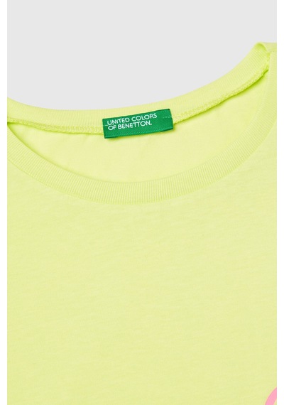 United Colors Of Benetton Kız Çocuk T Shirt 3jerc10pb Sarı Sarı