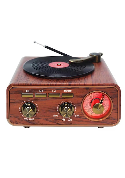 Ultratekno M-1317bt Dekoratif Plak Çalar Görünümlü Nostaljik Radyo Bluetooth Hoparlör