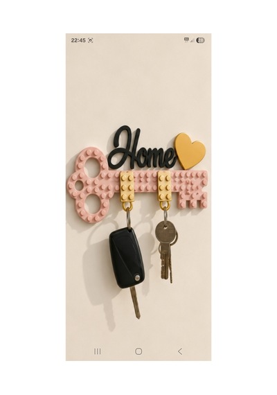 Home Yazılı Kalpli Anahtarlık Şeklinde Anahtarlık Lego Tarzı 3 Cep Anahtarligi Dahil Pembe Pembe