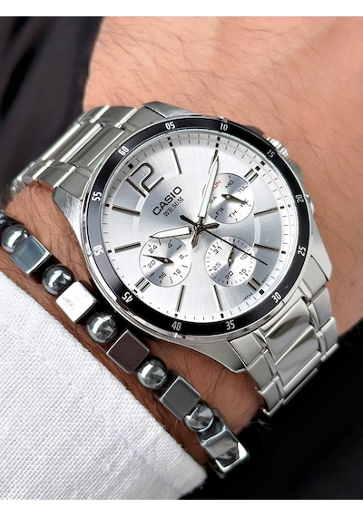 Casio Nda3181 Erkek Kol Saati Gümüş + Bileklik