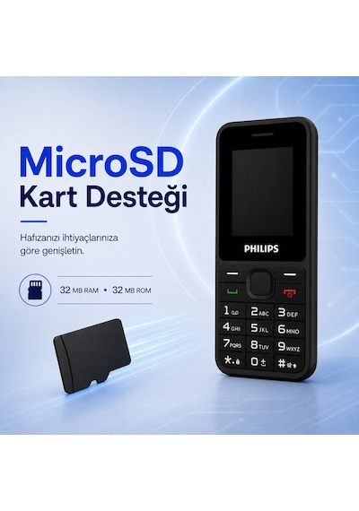 Philips Xenium E2125 Çift SIM Type-C Tuşlu Cep Telefonu Siyah