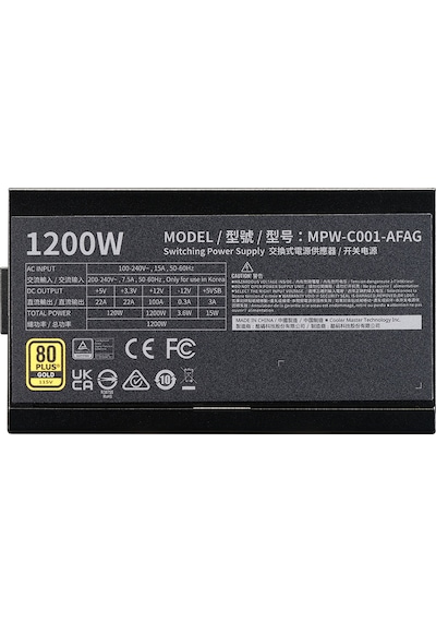 Cooler Master Elite Gold Mpw-c001-afag-beu 1200w Atx 3.1 Pcıe-e Akak92col0024