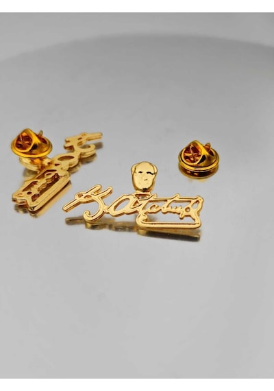 Yörük Tasarım 4 Lü Yaka Rozeti Gold Set Altın