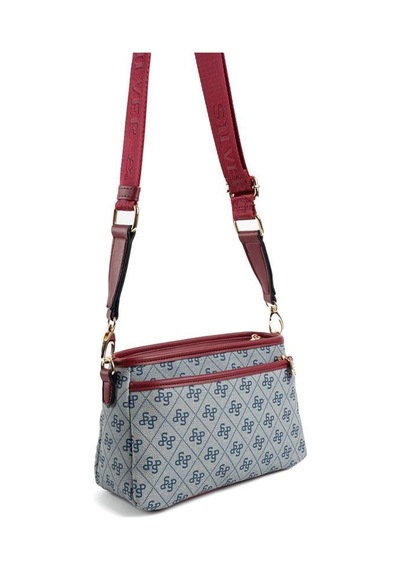 Silver Polo Sp1184 Kadın Çapraz Çanta Monogram Gri-bordo